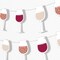 Big Dot of Happiness But First Wine Garland Banner Adult Birthday Party Backdrop 30 Feet of Cord 15 Double Sided Paper Red and White Wine Glass Shapes